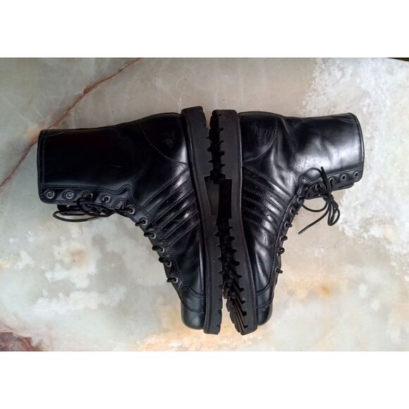 Vintage Adidas Muhammad Ali Black Leather Combat Boots, Men's sz. 12 - Picture 4 of 9
